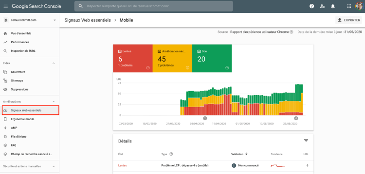 Core Web Vitals in Search Console