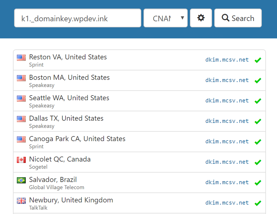 verify DKIM record