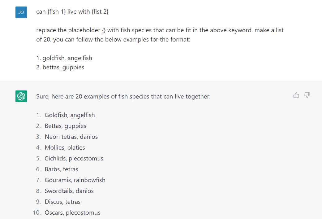 ChatGPT - fish example